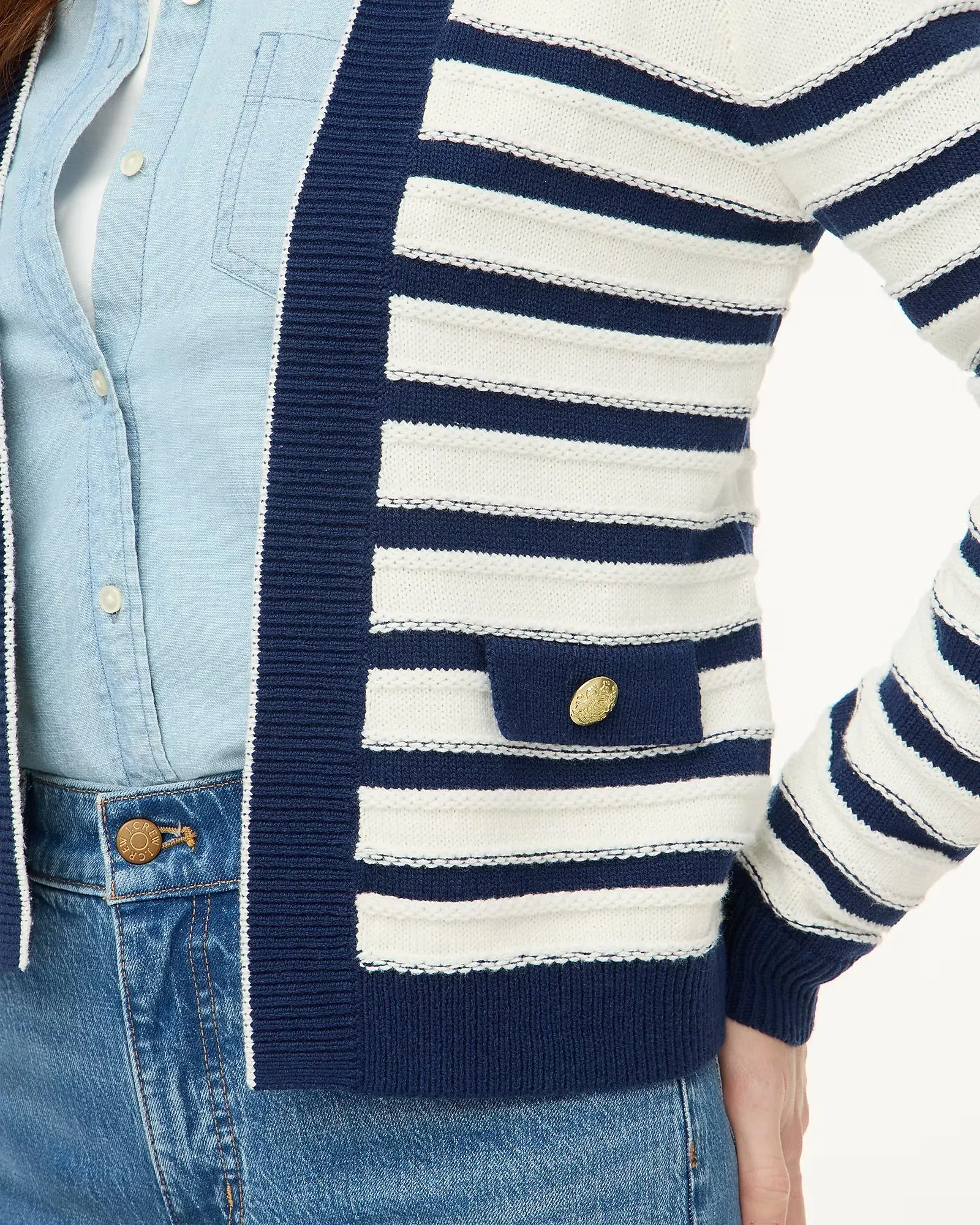 Striped Open Cardigan Sweater