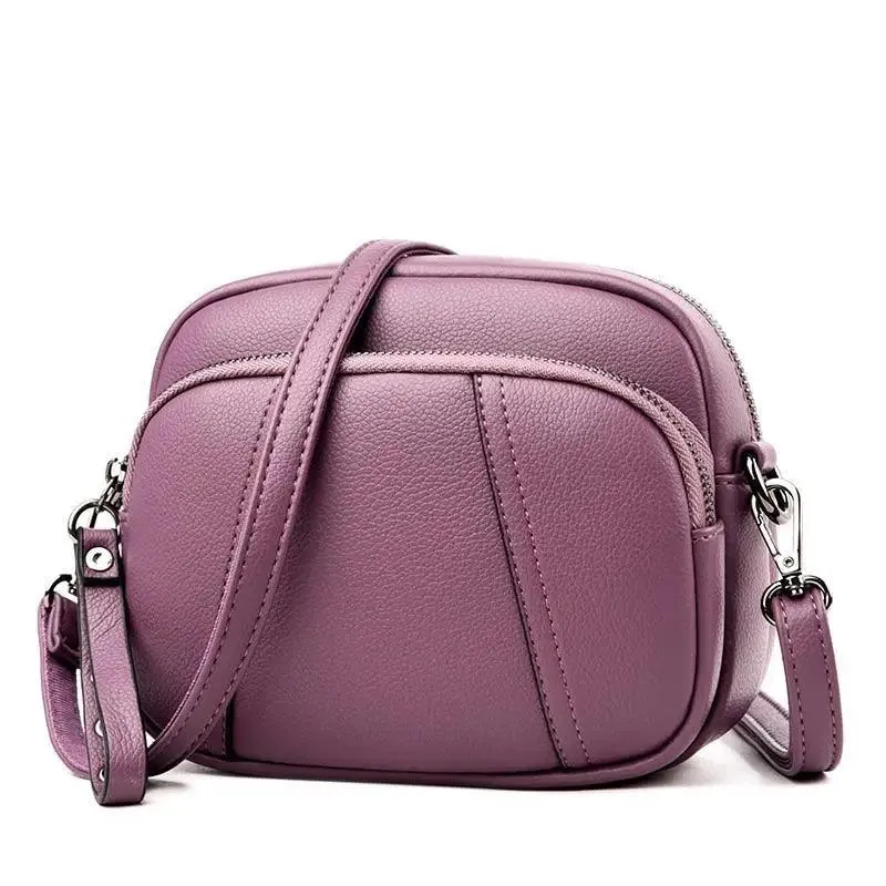 Stylish Soft Leather Women's Cross-body Bags Shoulder Bag Small Casual with Detachable Adjustable Strap Large Capacity