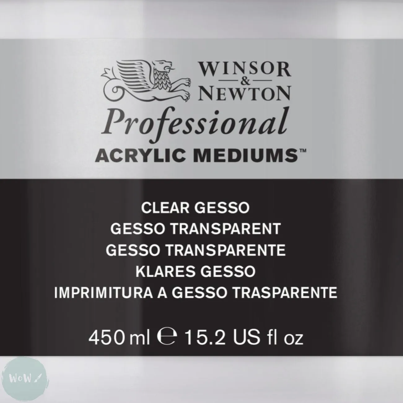 SURFACE PREPARATION - Winsor & Newton PROFESSIONAL -  CLEAR - Gesso Primer - 450ml