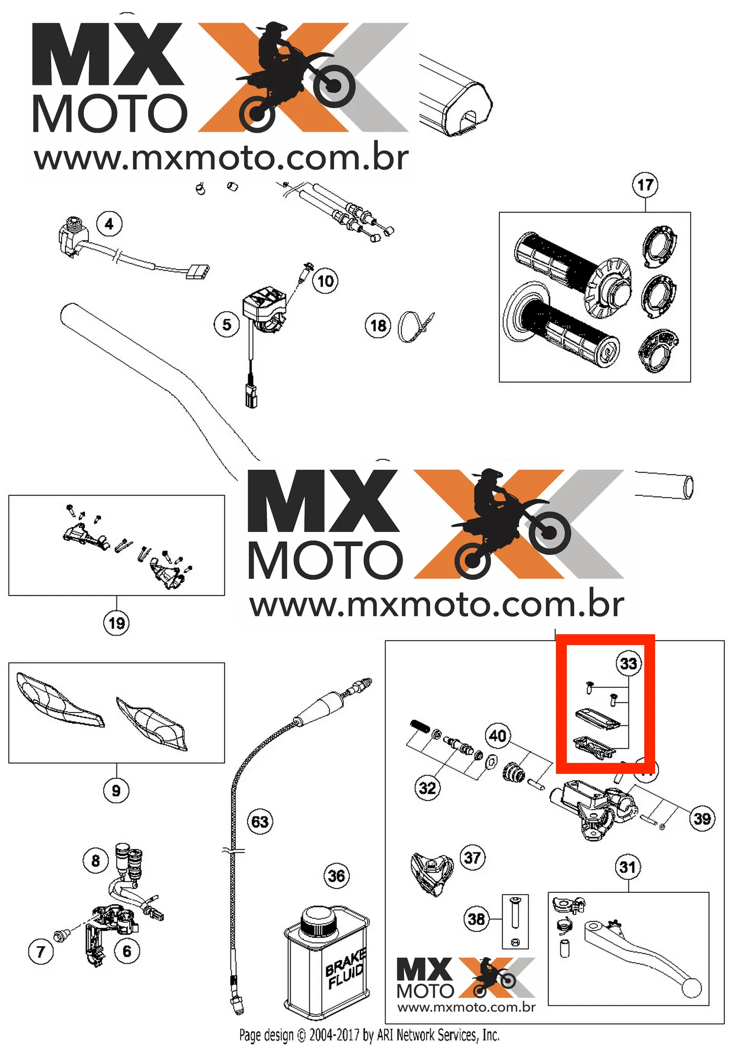 Tampa do Reservatório / Cilindro de Óleo da Embreagem Hidráulica MAGURA com Borracha Original HUSQVARNA FE,TE,FC,FX,TX,TC - 17 a 19 - KTM 690, 1090, 1190, 1290 - 25002033000