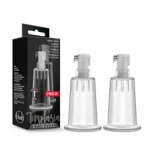 Temptasia – Nipple Pumping Cylinders – Set of 2 (1 Inch Diameter) - Clear
