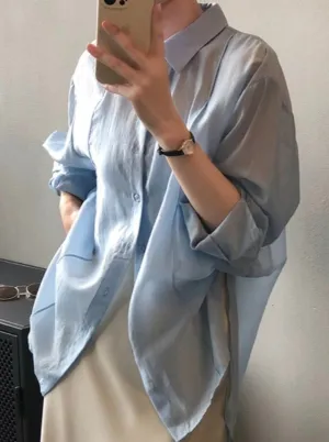 Tencel See-through Spring Summer Shirt