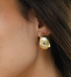 Textured Extra Wide Rounded Hoops
