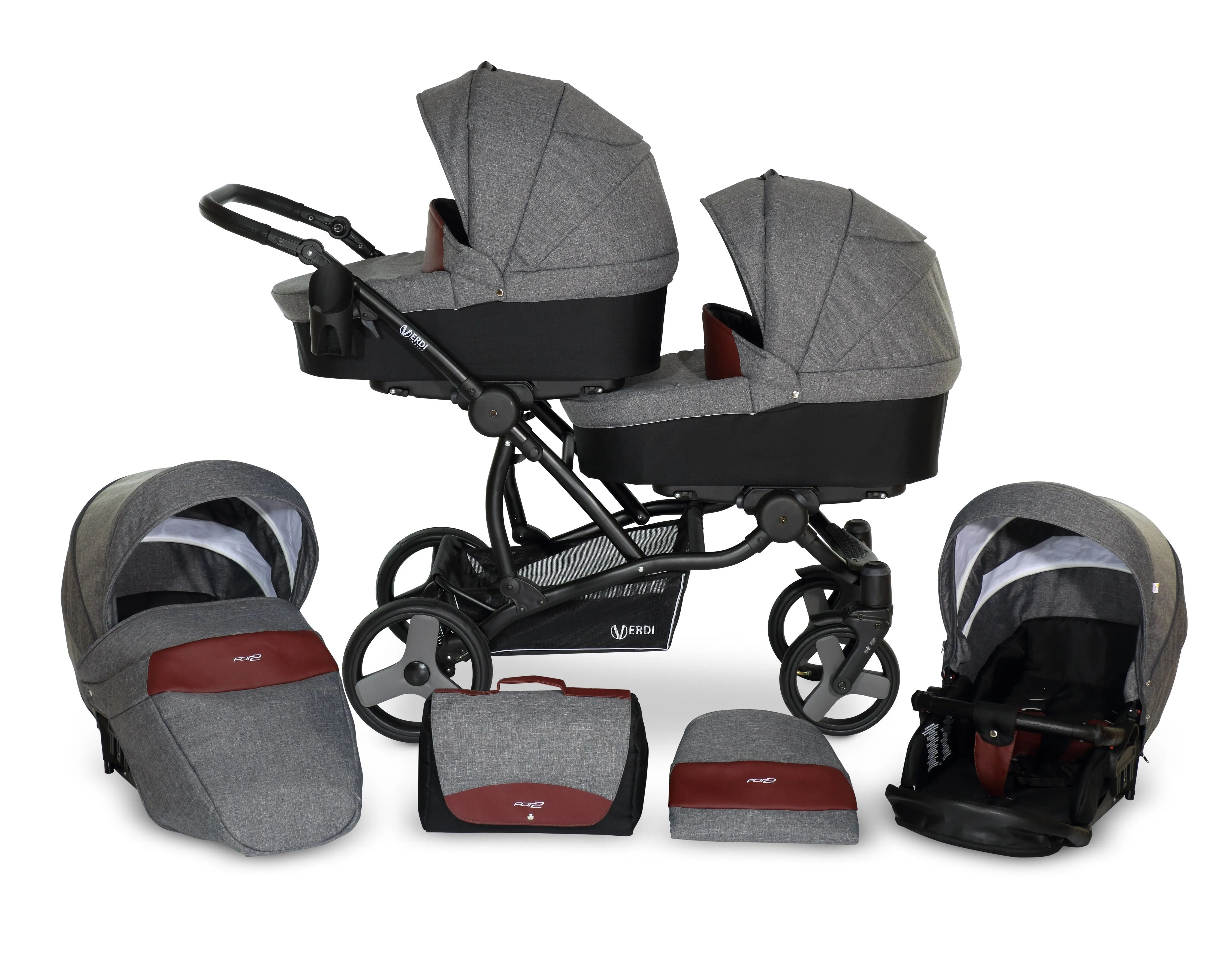 The For 2 Double buggy 3 in 1 | 2 in 1