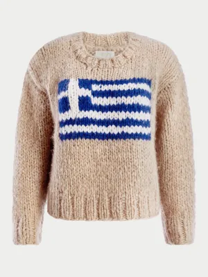 The Greek Flag Jooshi Sweater in Cashmere