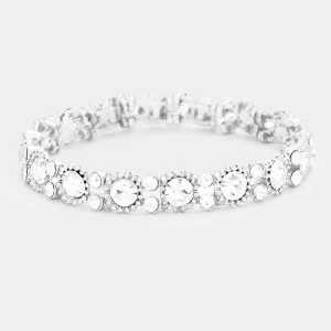 Thin Round Clear Crystal Pageant Bracelet | Prom Bracelet | 415563