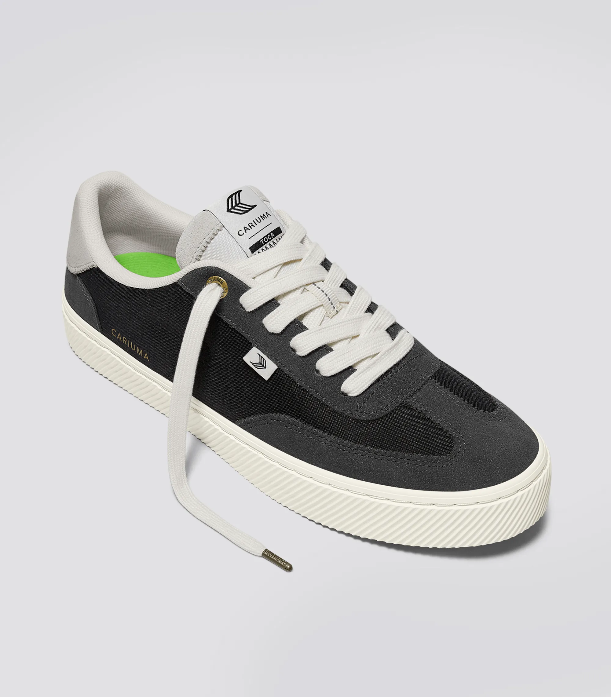 TOCA Ash Grey Suede Black Nylon Sneaker Women