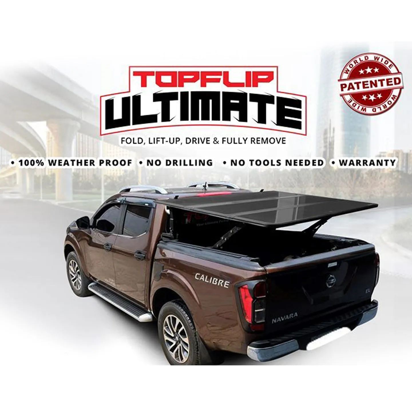 TopFlip Ultimate Trifold Bedcover V2 (Wildtrak 2020, Conquest 2021, Triton/Strada 2015 )