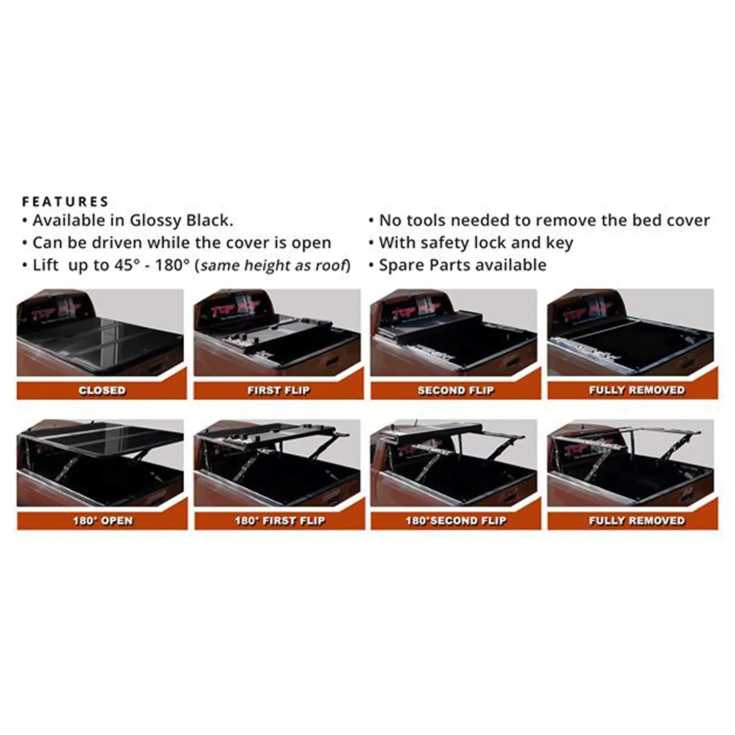 TopFlip Ultimate Trifold Bedcover V2 (Wildtrak 2020, Conquest 2021, Triton/Strada 2015 )