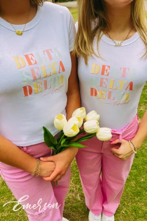 Tri Delta Colorful Recruitment Baby Tee