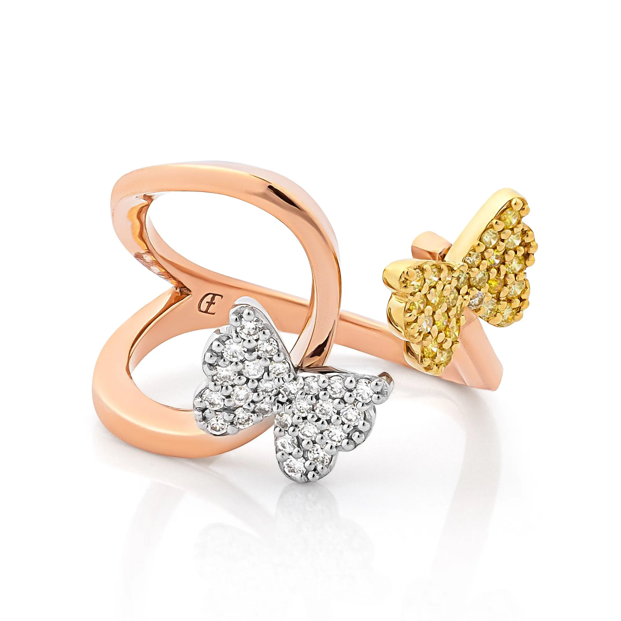 Tricolor Butterfly Ring