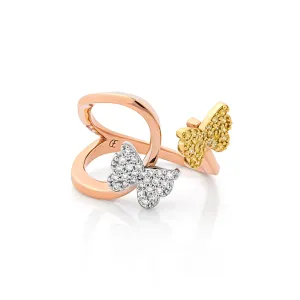 Tricolor Butterfly Ring