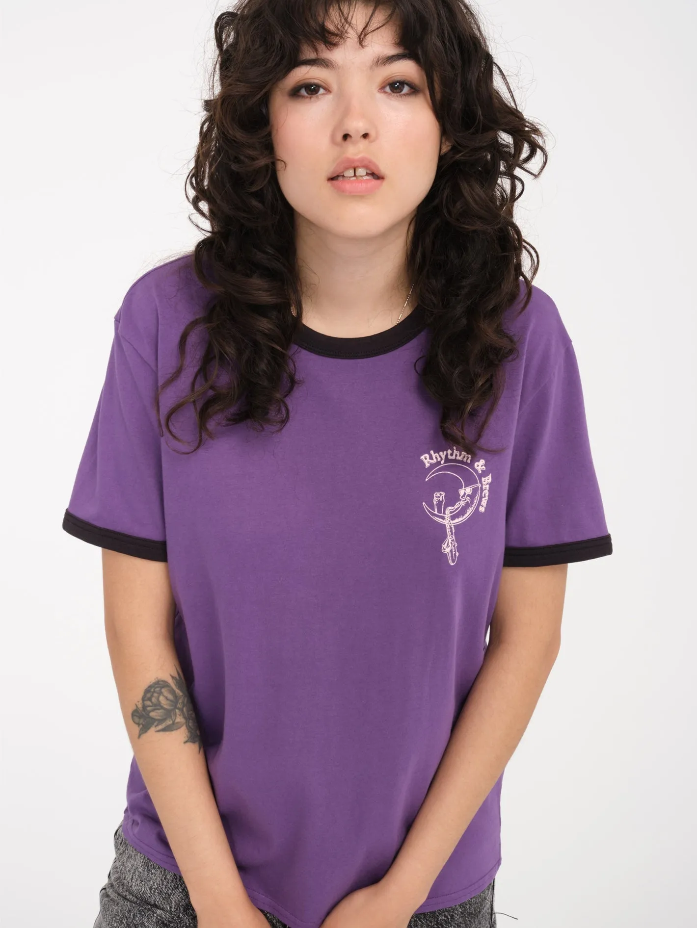 Truly Ringer T-Shirt - DEEP PURPLE