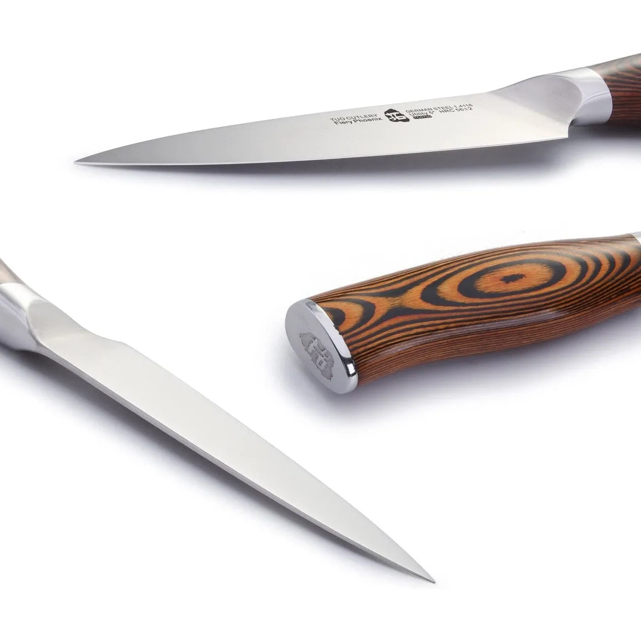Tuo 5" German Steel Utility Knife w/Pakkawood Handle w/Case, Fiery Series