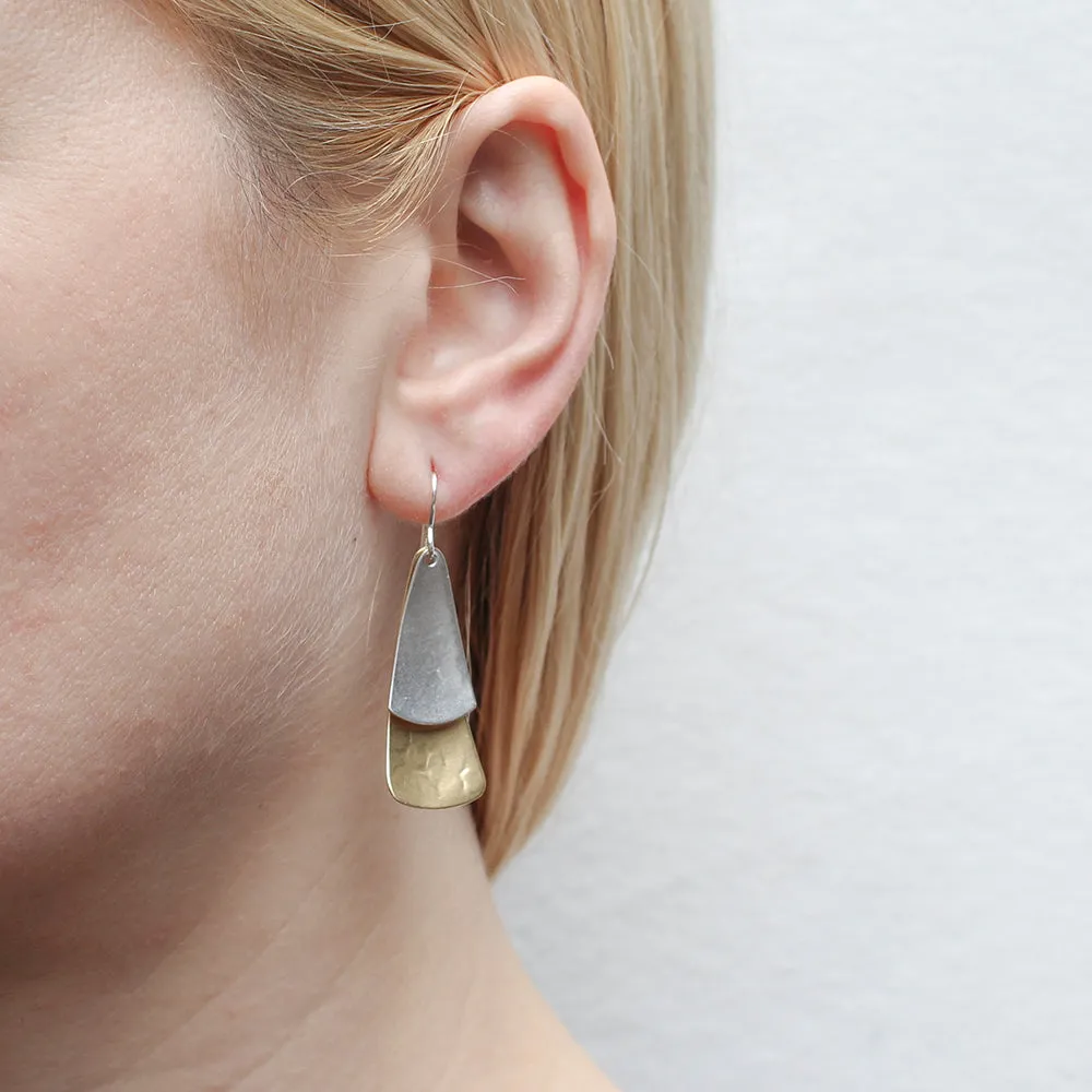 Two Dished and Rounded Triangle Wire Earring