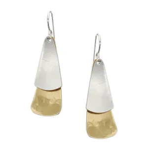 Two Dished and Rounded Triangle Wire Earring