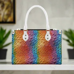 Unique Ostrich Rainbow Pride Women's PU Leather Twill Handbag