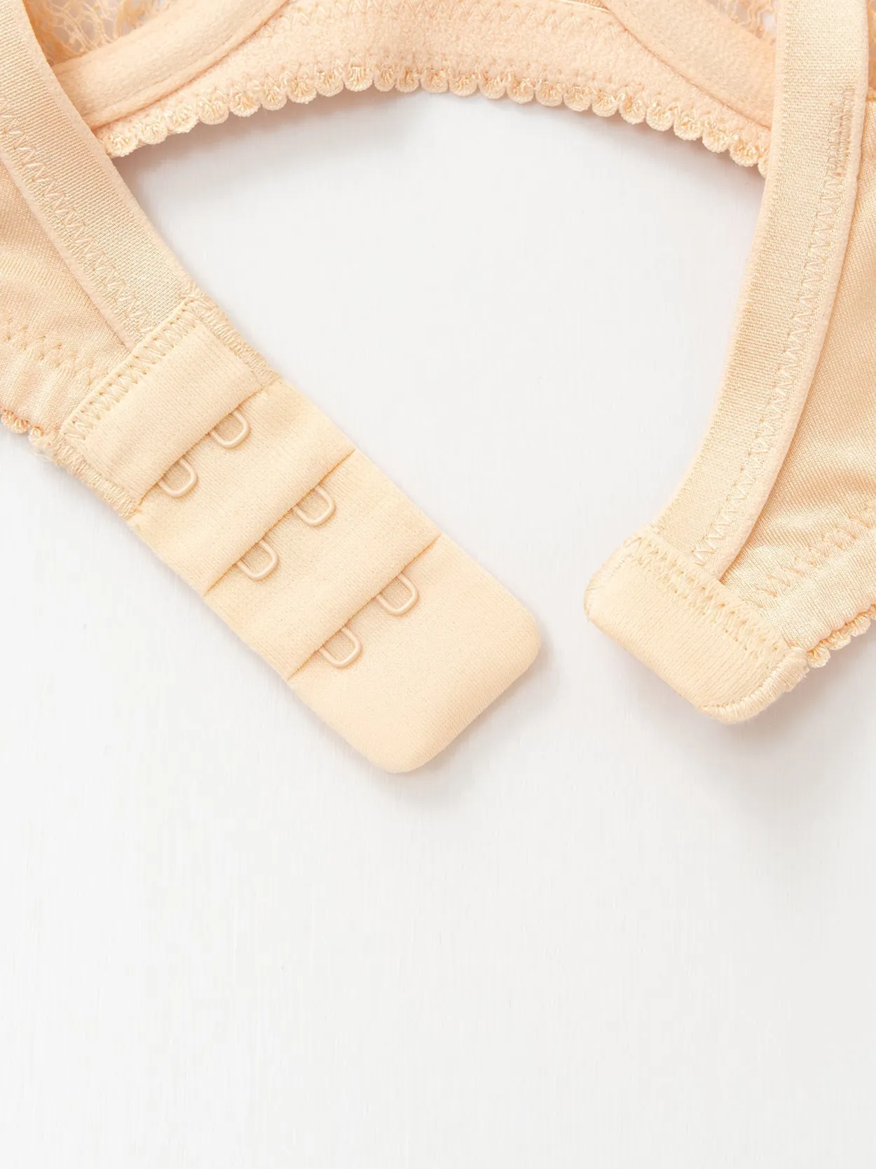 Unlined See Through 1/2 Cup Mesh Demi Shelf Underwired Bra Nude
