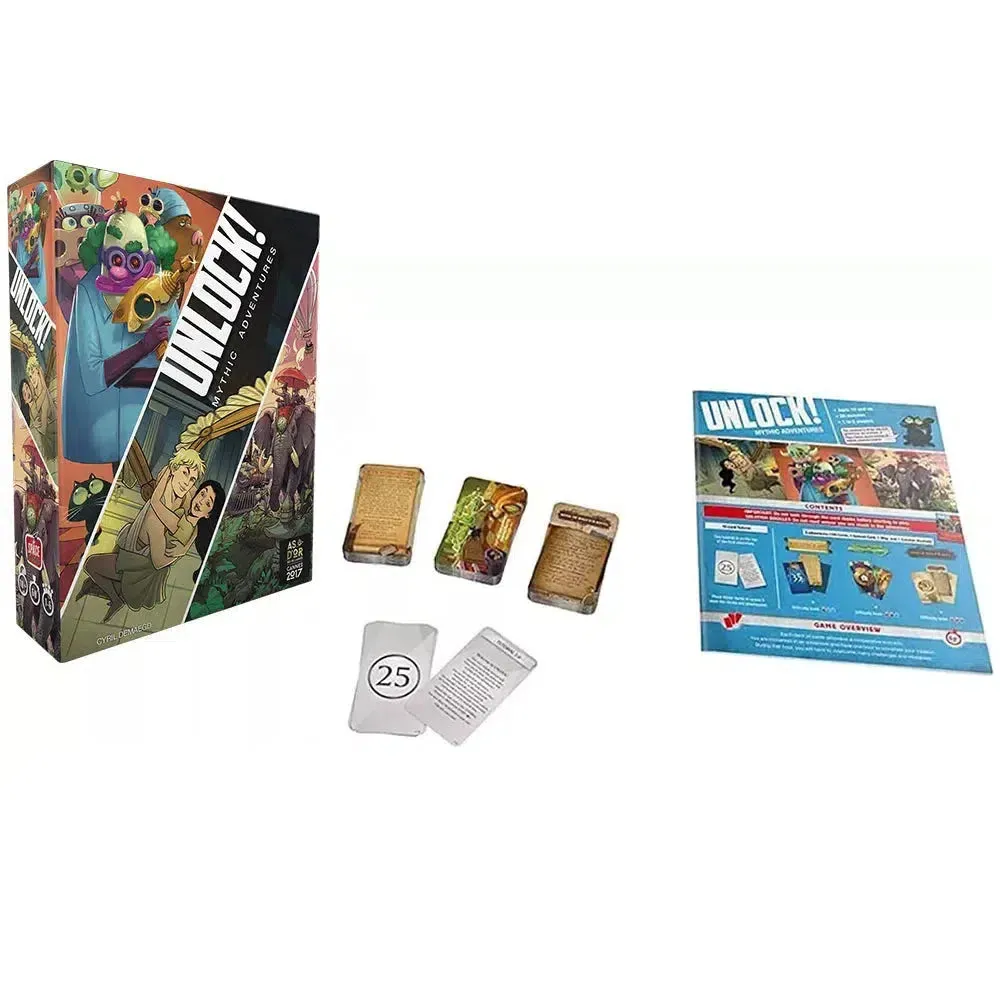 UNLOCK! Mythic Adventures - Cooperative Adventure Board Game for Family, and Adults (1-6 Players, Ages 10 ) - Space Cowboys