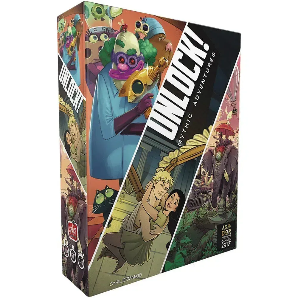 UNLOCK! Mythic Adventures - Cooperative Adventure Board Game for Family, and Adults (1-6 Players, Ages 10 ) - Space Cowboys