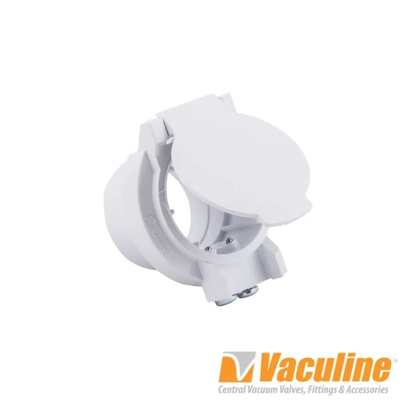 Upgrade Your Central Vacuum System with White Vaculine Pin Jack Utility Valve