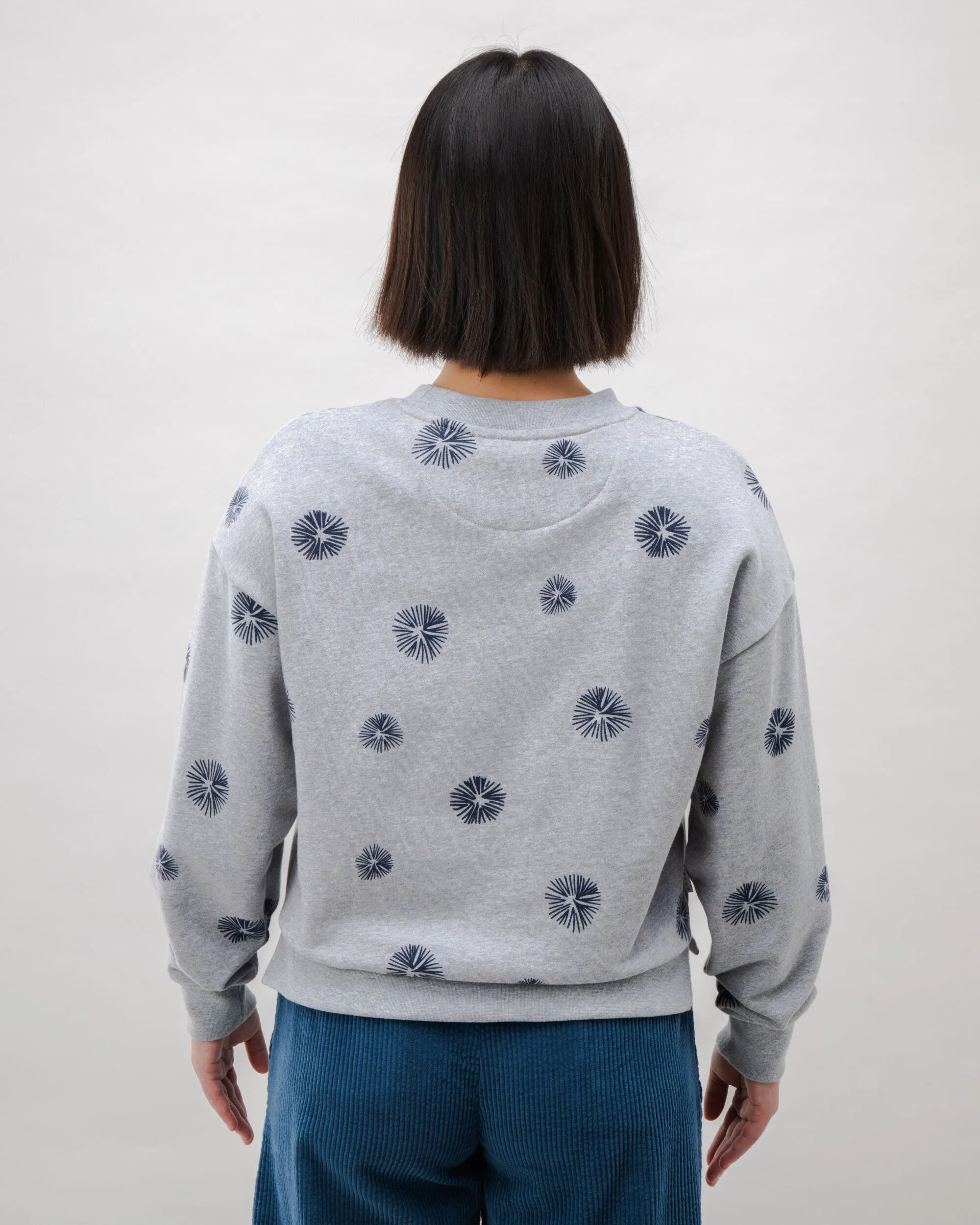 Urchin Rounded Cotton Sweatshirt Grey Melange