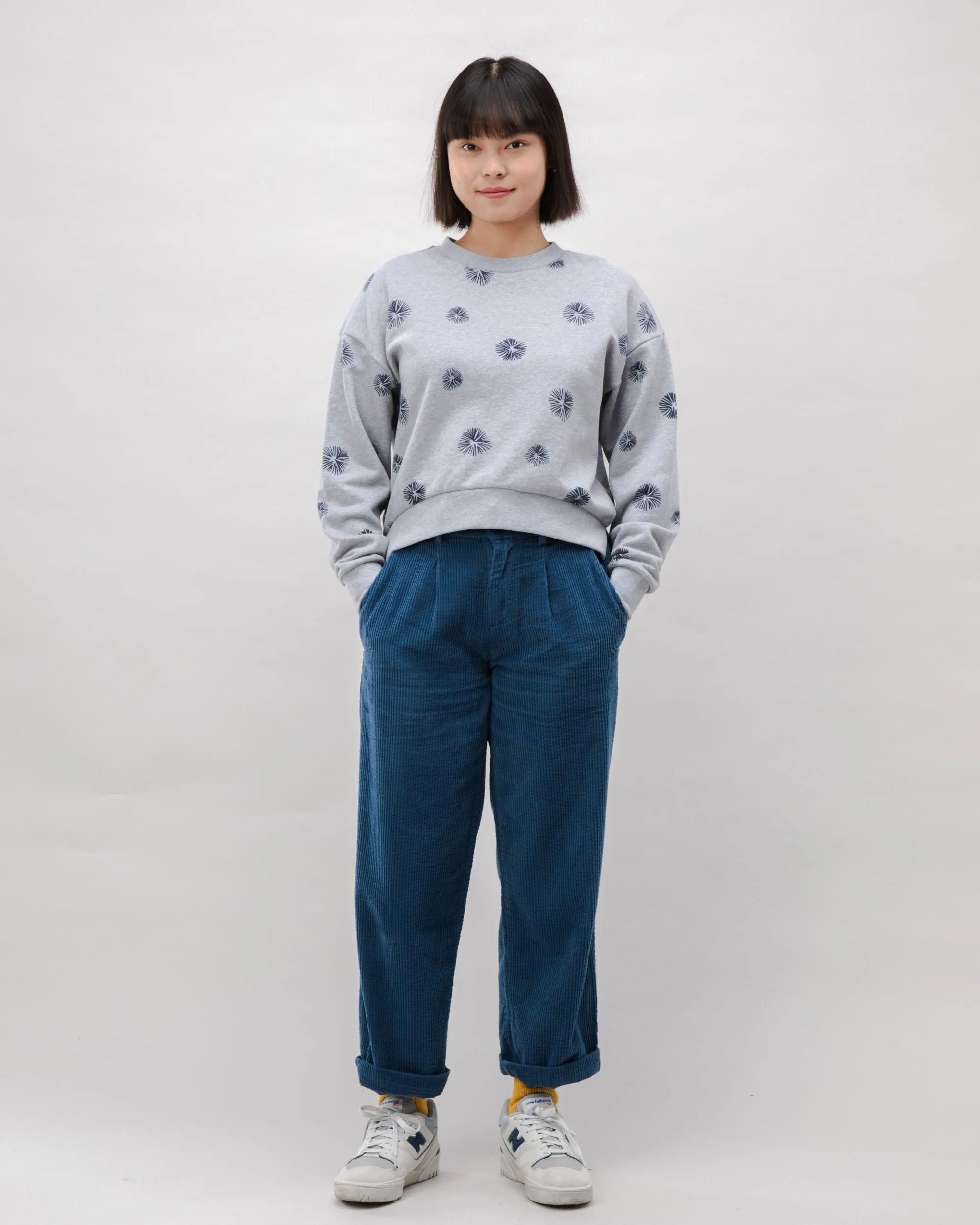 Urchin Rounded Cotton Sweatshirt Grey Melange