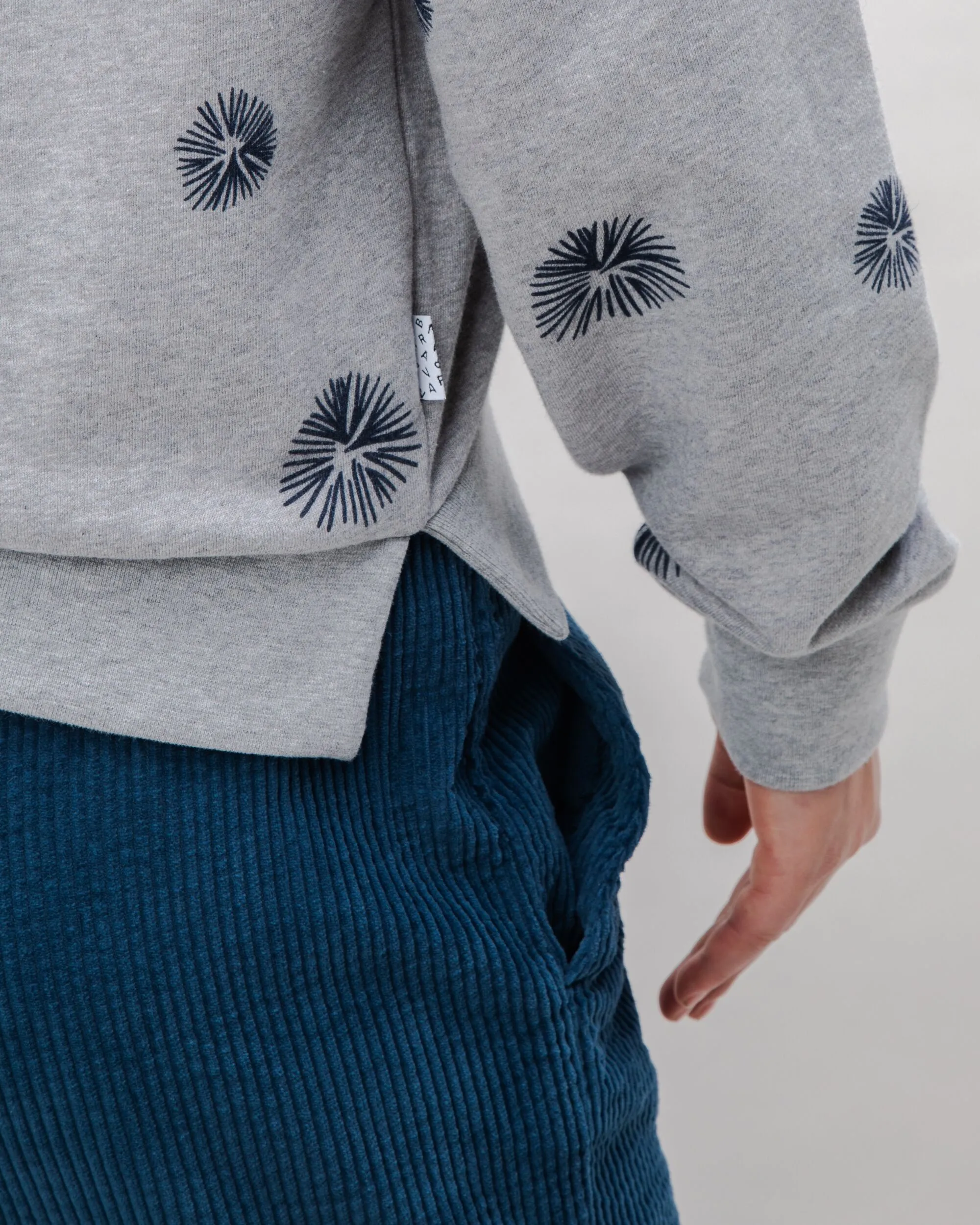 Urchin Rounded Cotton Sweatshirt Grey Melange