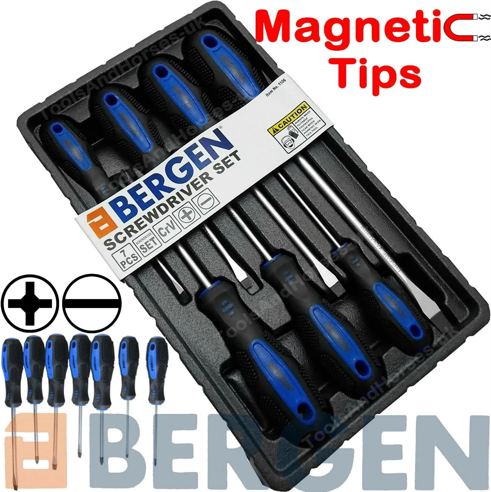 US PRO 7PCS MAGNETIC SCREWDRIVERS ( SLOTTED - PHILLIPS )