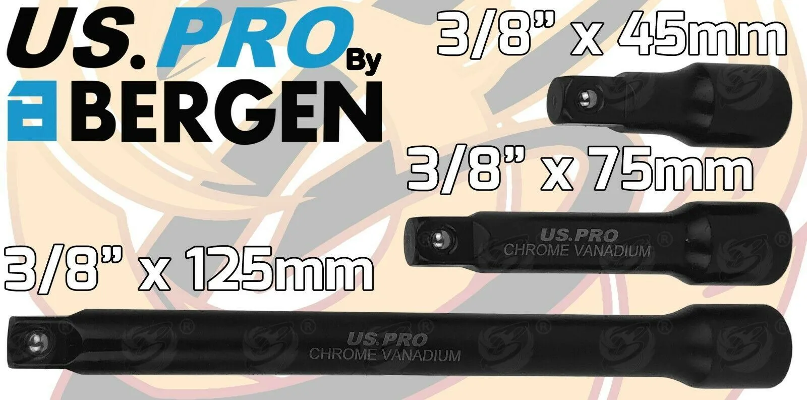 US PRO 9PCS 1/4" & 3/8" & 1/2" DRIVE IMPACT EXTENSION BARS