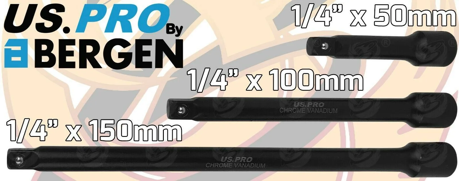 US PRO 9PCS 1/4" & 3/8" & 1/2" DRIVE IMPACT EXTENSION BARS