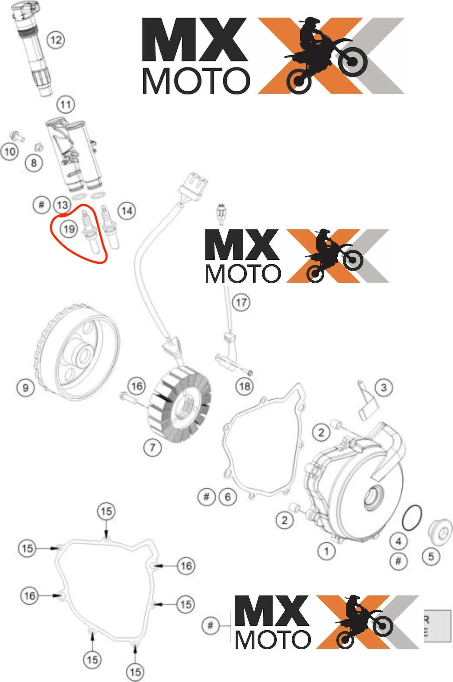 Vela de ignição NGK para KTM 690 - 1190 - 1290 de 2011 a 2018 - Husqvarna 701 2016 - LMAR7A-9
