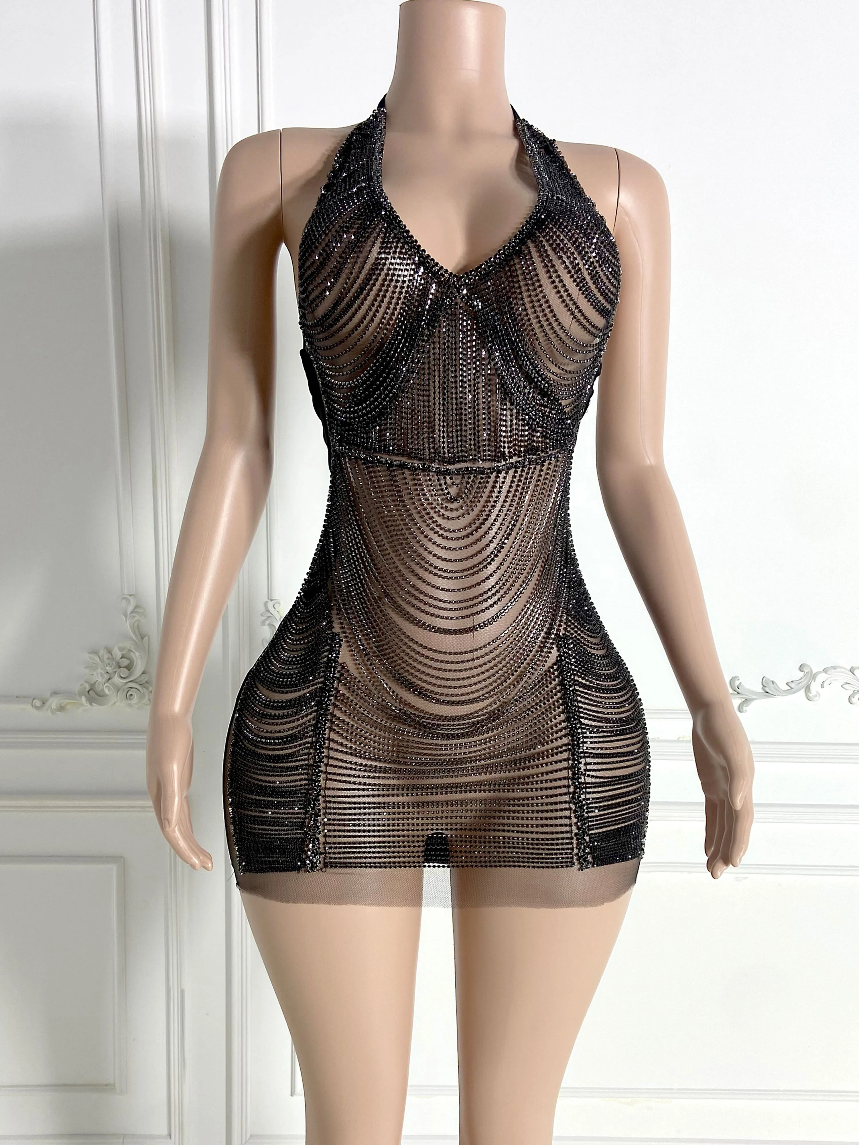 Velvet Noir Captivating Mini Dress