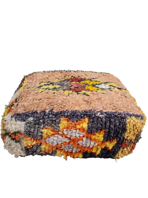 Vintage Boucherouite Pouf - Colorful Protection