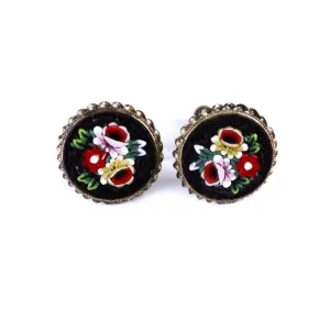 Vintage Colorful Mosaic Earrings