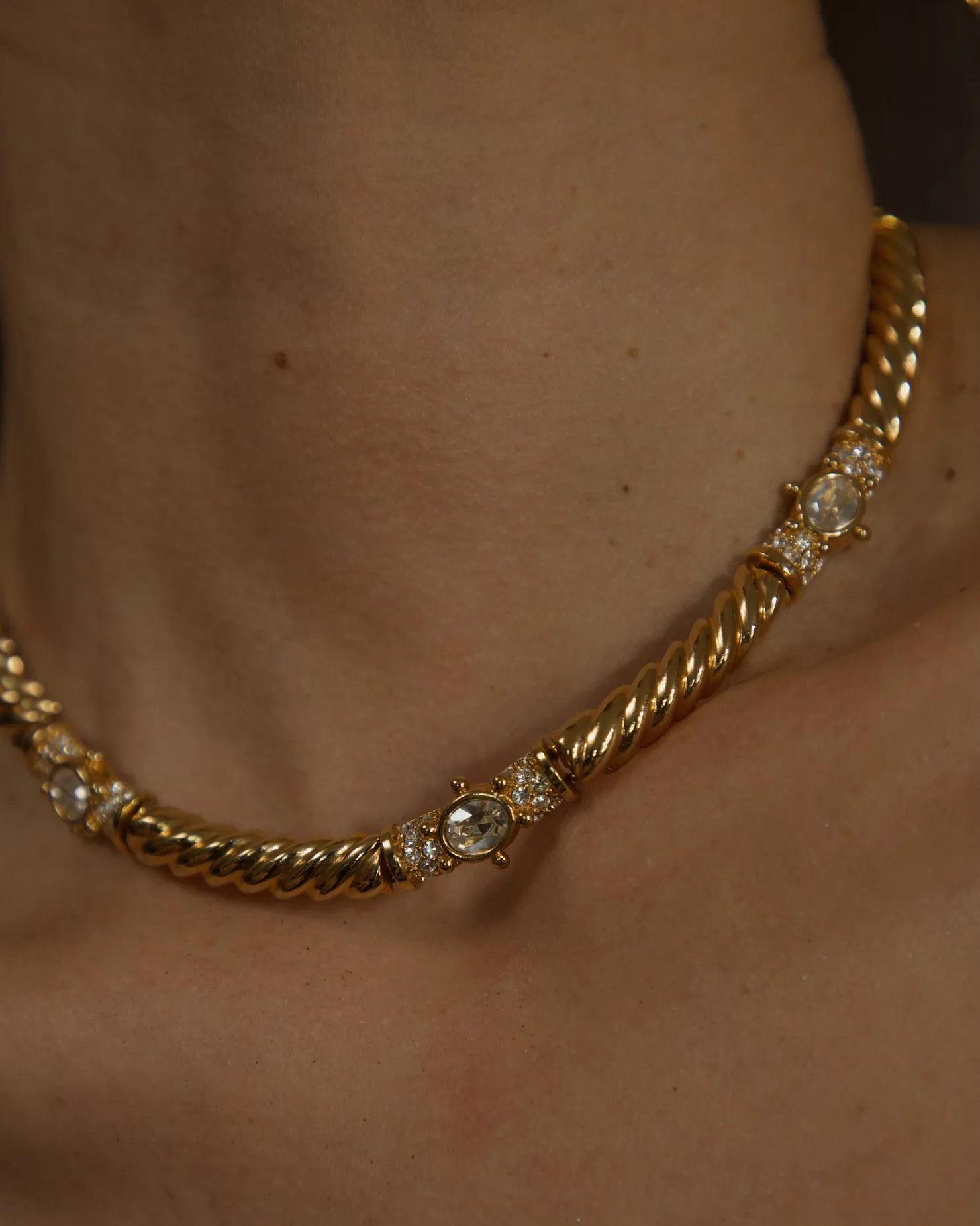 Vintage Segmented Crystal Necklace