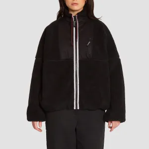 Volcom Fuzoff From The Strange Zip Sherpa Fleece Jacket Black - Womens