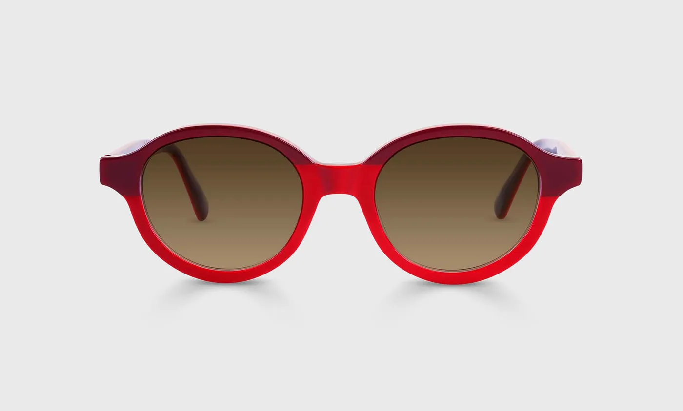 Well-Rounded Color 01 - Crimson and Cherry-Layered Front and Temples