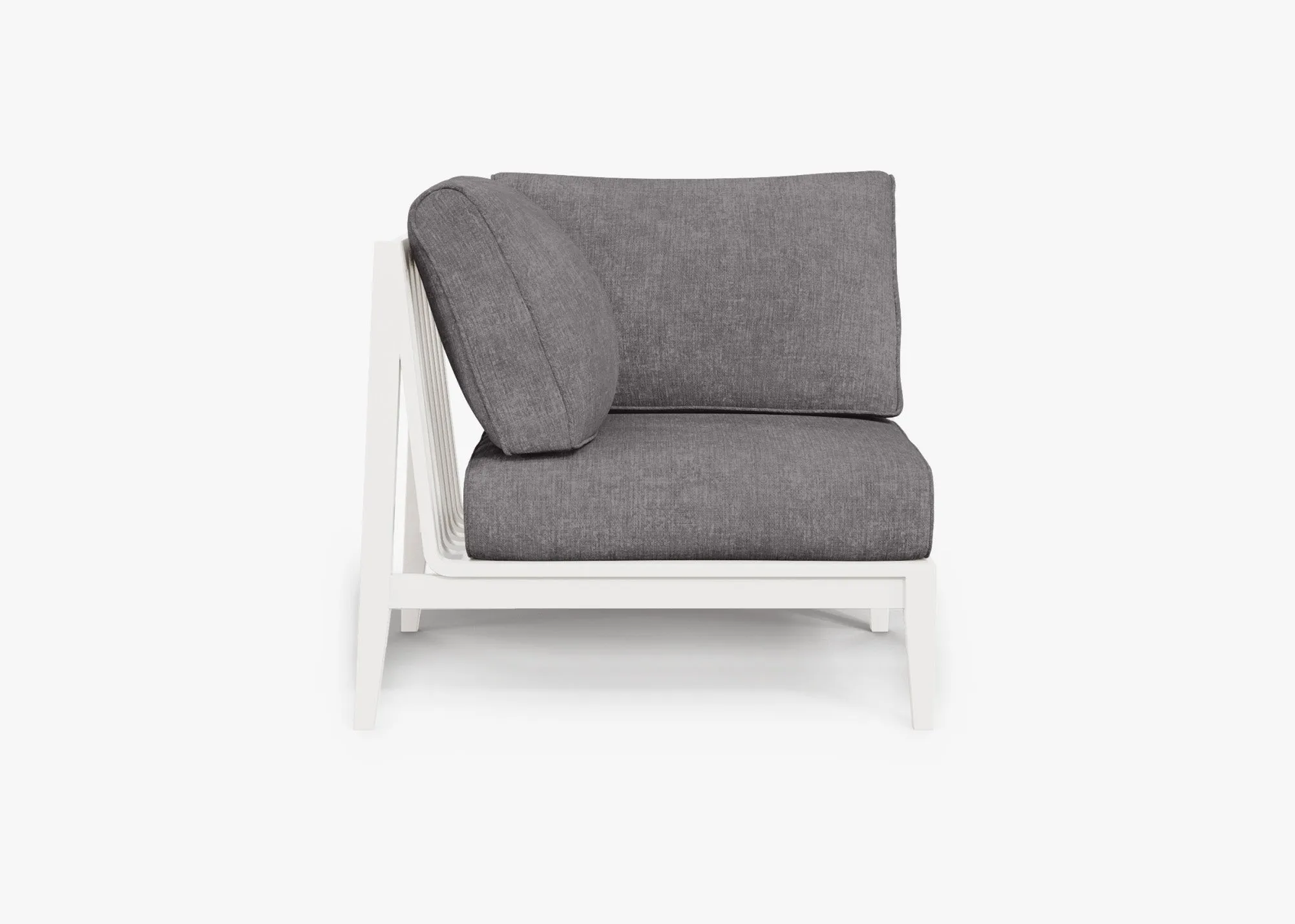 White Aluminum Outdoor Corner Chair - Right (Open Box)