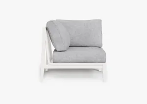 White Aluminum Outdoor Corner Chair - Right (Open Box)