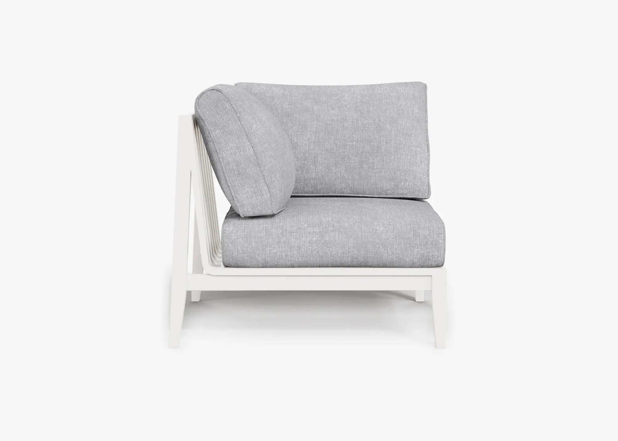 White Aluminum Outdoor Corner Chair - Right (Open Box)