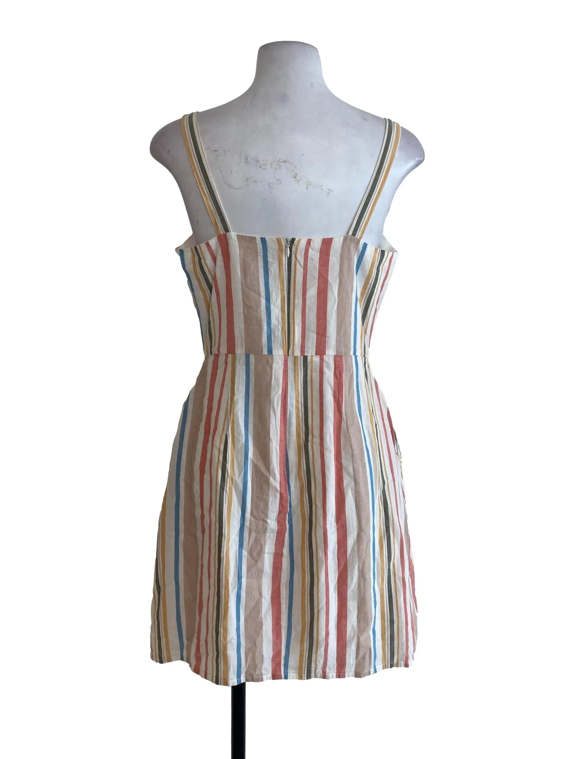 White Colorful Striped Dress