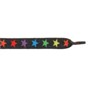Wholesale Printed Flat 9/16" - Colorful Stars (12 Pair Pack) Shoelaces