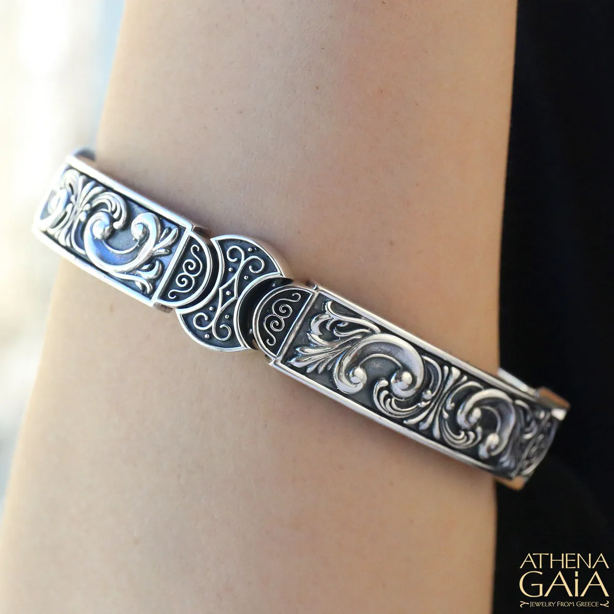 Windy Vines Segmented Bangle Bracelet
