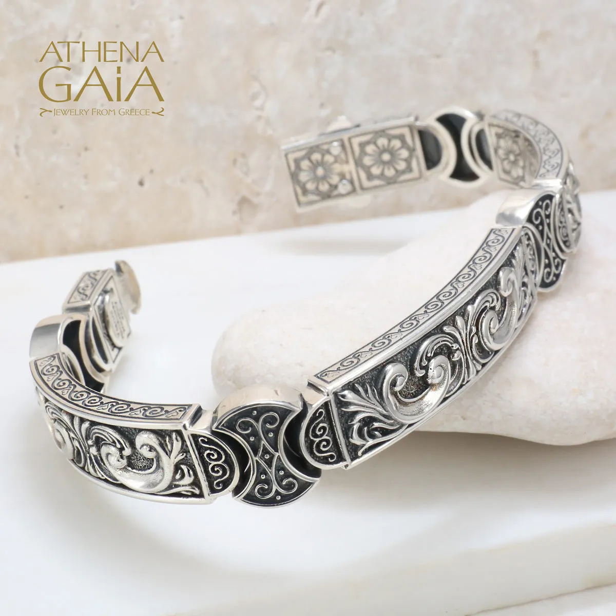 Windy Vines Segmented Bangle Bracelet