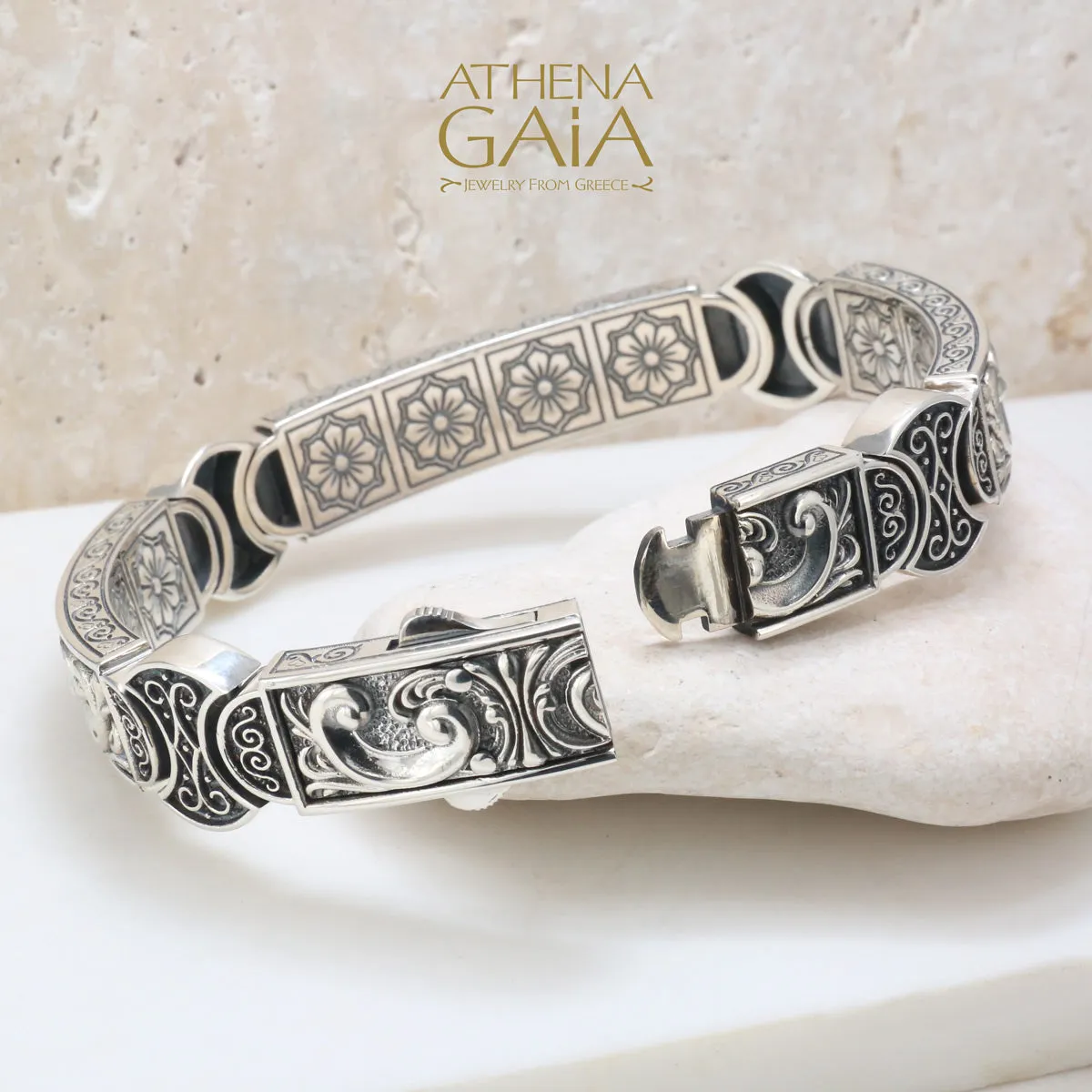 Windy Vines Segmented Bangle Bracelet
