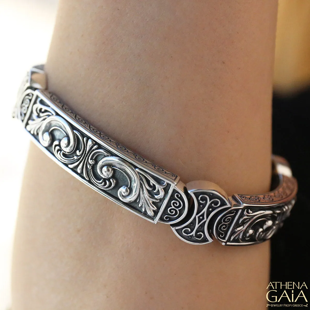 Windy Vines Segmented Bangle Bracelet