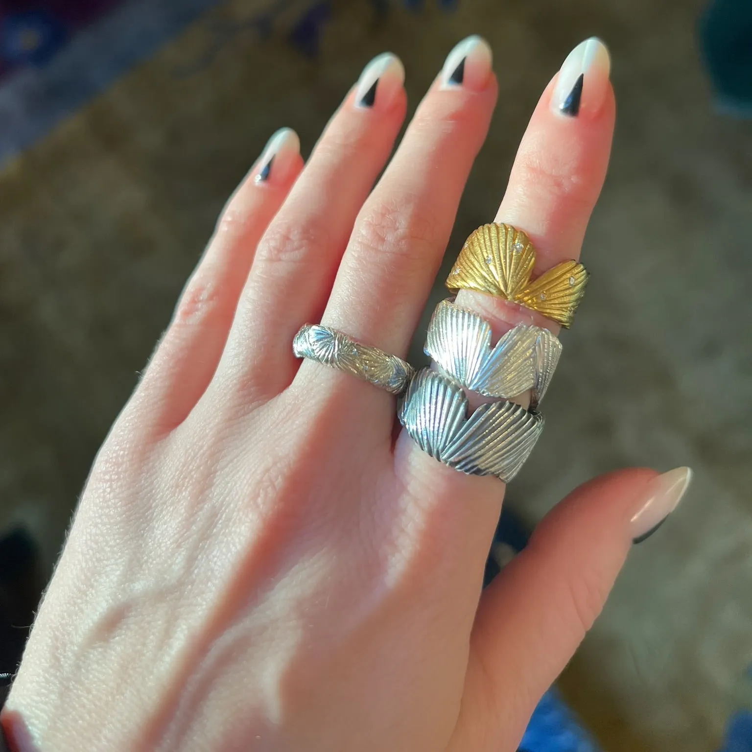 Wing Wrap Ring, 22k Gold