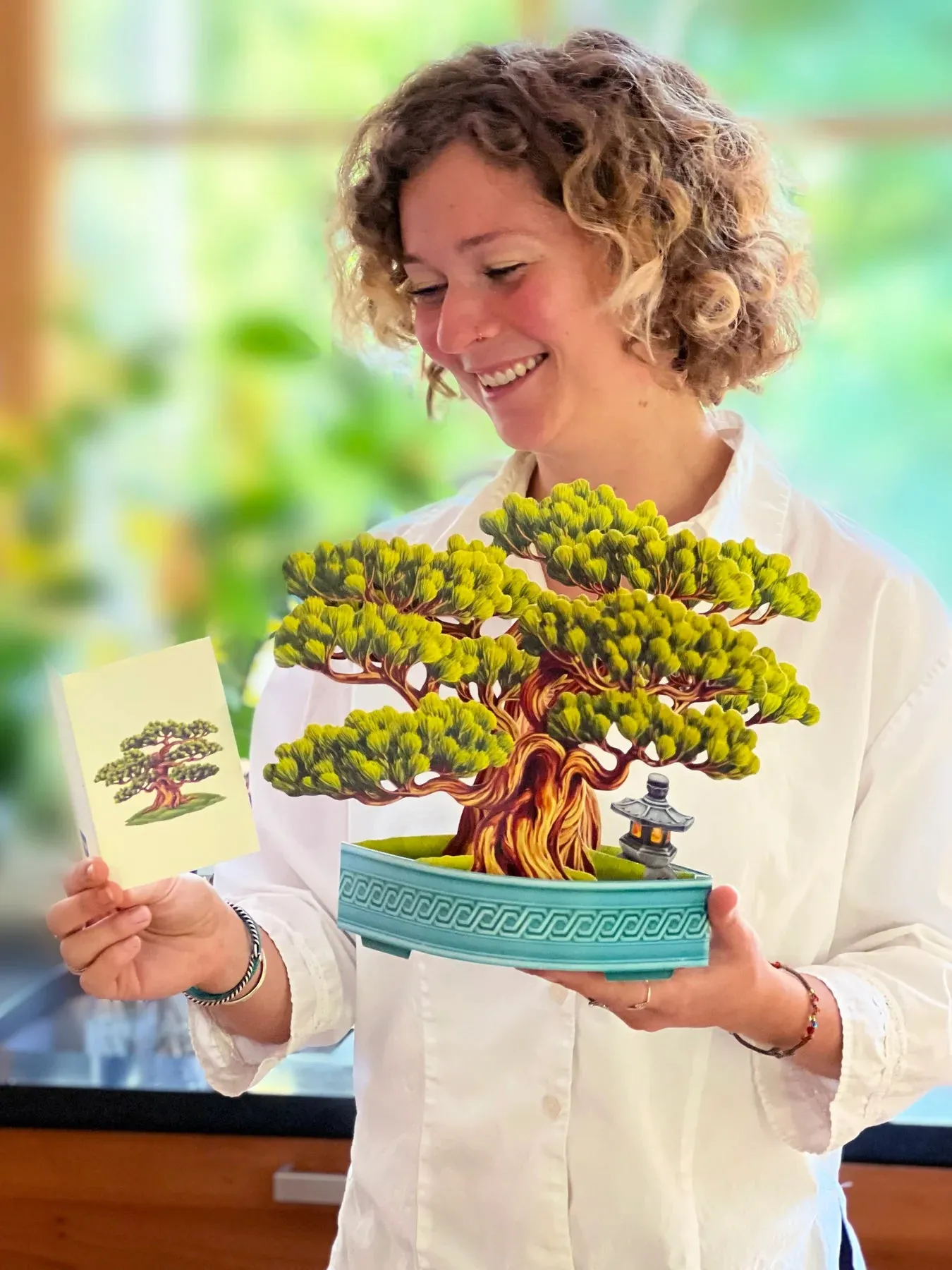 Wisdom Bonsai Pop Open Bouquet Greeting Card