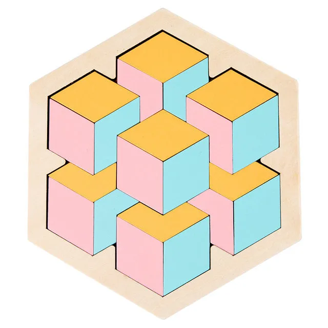 Wooden Colorful 3D Puzzle